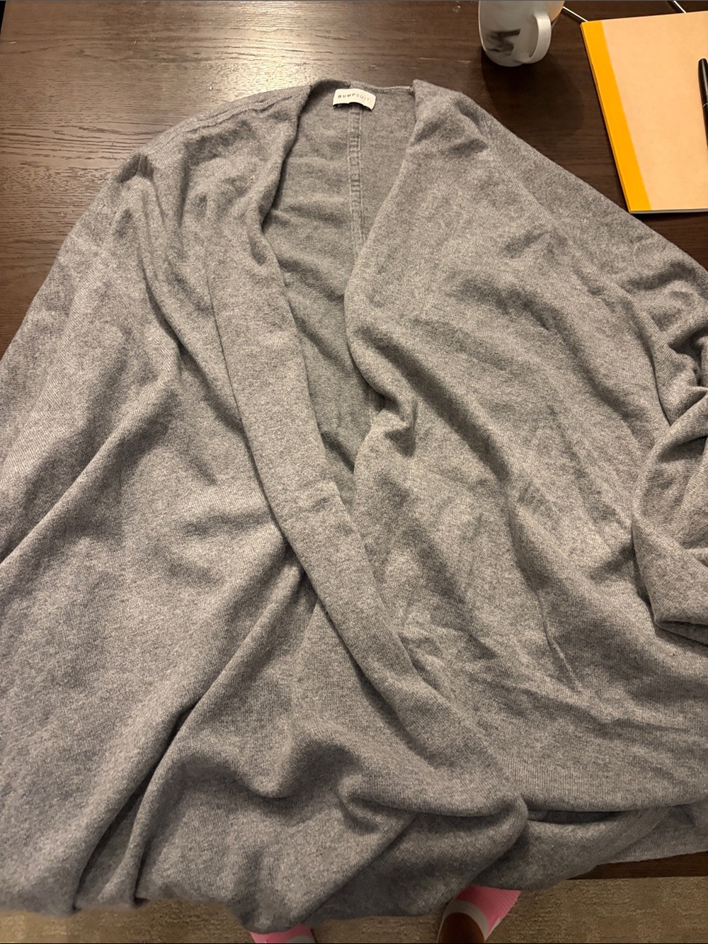 Women's Open-Front Light Gray Cardigan Sweater
